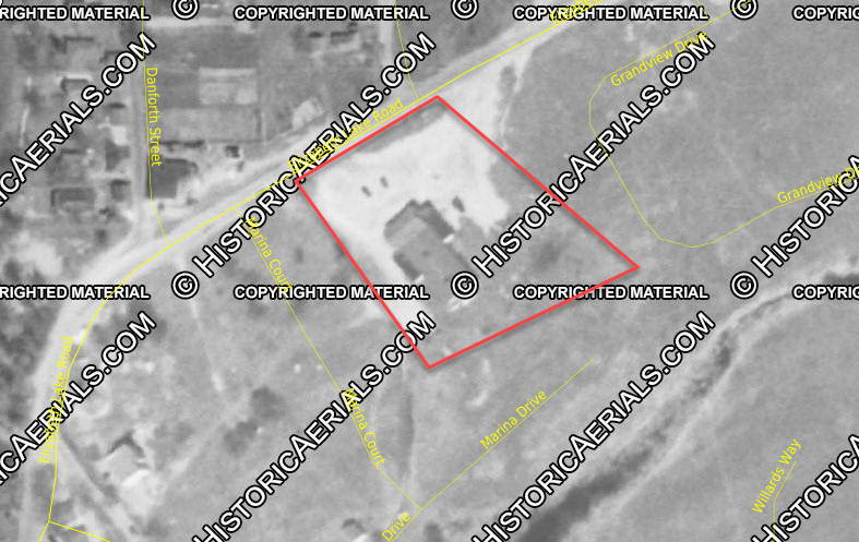 Oxbow Lake Pavilion - 1951 Aerial (newer photo)